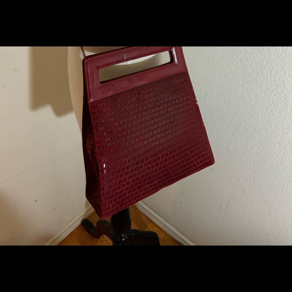 Vintage Charles Jourdan Leather Shoulder Cross-Body Bag Red